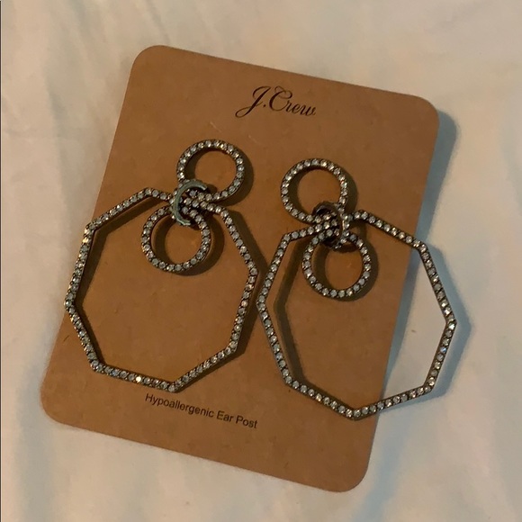 🆕J. Crew Octagon Pave Earrings - Picture 4 of 4